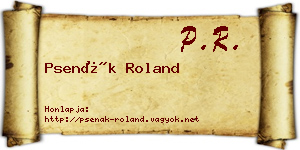 Psenák Roland névjegykártya